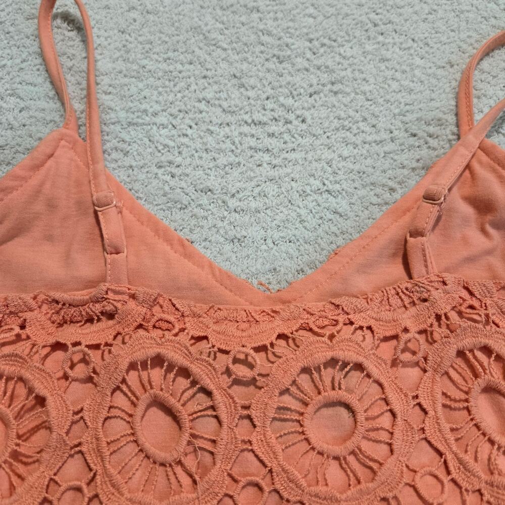 Jack by BB Dakota Orange Crochet Sleeveless Dress Slim Fit Size 4 Summer - Picture 7 of 9